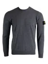 Stone Island 5100071 Crew-neck Sweater With Logo Patch In Gray