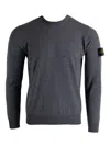 Stone Island 5100071 Crew-neck Sweater With Logo Patch In Gray