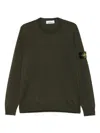 Stone Island Lightweight Wool Crew Neck Pullover In Green