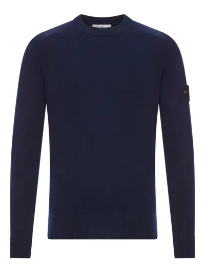 STONE ISLAND LIGHTWEIGHT WOOL CREW NECK SWEATER WITH RAGLAN SLEEVES