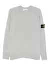 Stone Island Lightweight Wool Crew Neck Sweater With Raglan Sleeves Clothing In Gray