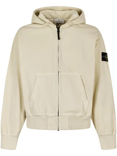 Stone Island Lightweight Zip-up Sweater With Hood In Multi