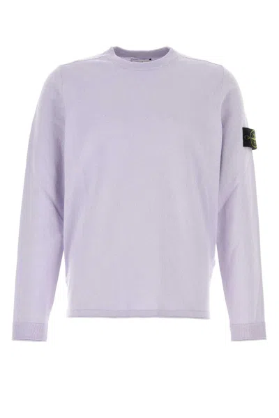 STONE ISLAND LILAC COTTON SWEATER