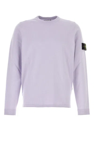 STONE ISLAND MAGLIONE IN COTONE LILLA  UOMO