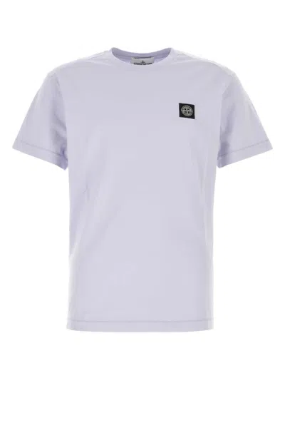 Stone Island Lilac Cotton T-shirt In Purple