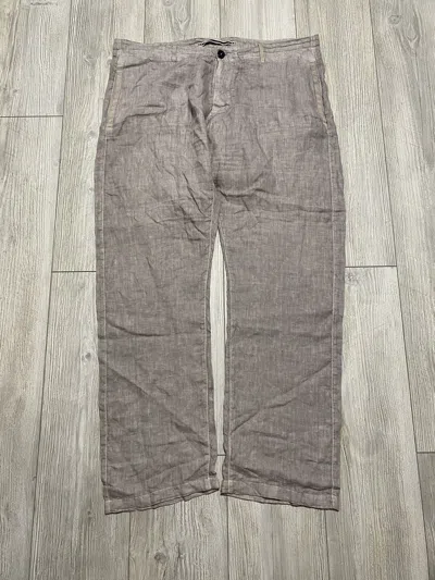 Pre-owned Stone Island Linen Pants Type Re 100% Lino In Beige
