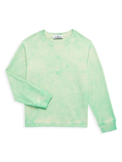 Stone Island Little Kid's & Kid's Faded Crewneck Sweatshirt In Light Green