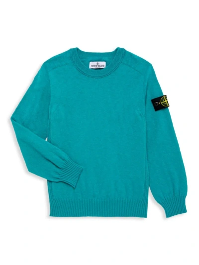 Stone Island Little Kid's & Kid's Knit Crewneck Jumper In Navy Blue