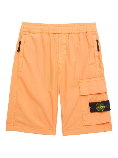 Stone Island Little Kid's & Kid's Ripstop Cargo Shorts In Orange