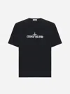 Stone Island Logo And Chest Pocket Cotton T-shirt In Nero
