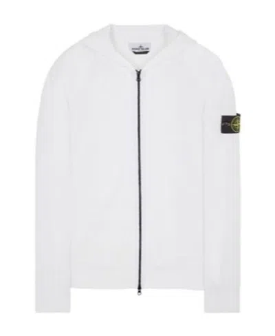 Stone Island Logo And Hat Casual Jacket In White
