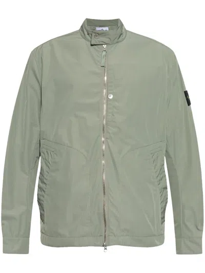 Stone Island Logo-appliqué Jacket In Grün