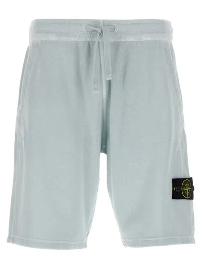 Stone Island Logo Badge Bermuda Shorts Bermuda And Short Light Blue