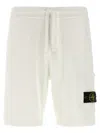 Stone Island Logo Badge Bermuda Shorts Bermuda And Short White