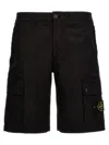 Stone Island Logo Badge Bermuda Shorts In Black