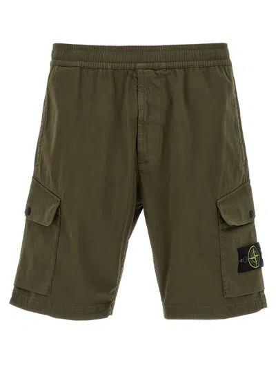 Stone Island Logo Badge Bermuda Shorts Bermuda And Short Green