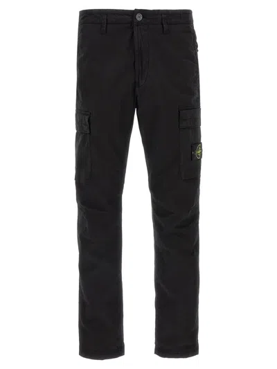 Stone Island Logo Patch Cargo Pants In Animal Print