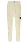 Stone Island Cargo Pants With Logo Badge And Pockets In Neutral