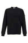Stone Island Lightweight Wool Crew Neck Pullover In Black