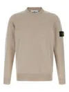 Stone Island Logo Badge Sweater Sweaters And Cardigans Beige In Brown