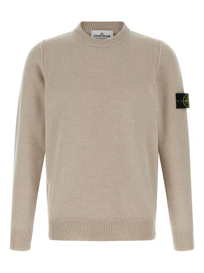 STONE ISLAND LOGO-BADGE CREW-NECK SWEATER