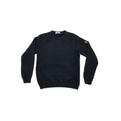 Stone Island Logo Badge Crewneck Sweatshirt Kids In Blue