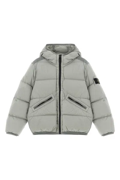 STONE ISLAND LOGO BADGE DOWN JACKET