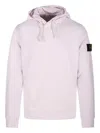 Stone Island Logo-badge Hoodie In Pink