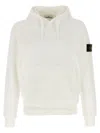 Stone Island Organic Cotton Hoodie In Bianco