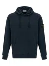 Stone Island Logo-badge Hoodie In Blue