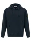 Stone Island Logo-badge Hoodie In Blue