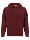 Stone Island Hoodie With Kangaroo Pocket In Burgundy