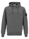 Stone Island Drawstring Hooded Sweatshirt In Gray
