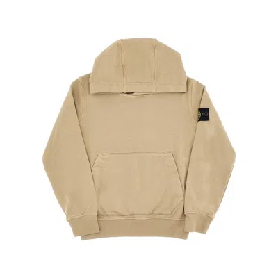 Stone Island Logo Badge Hoodie Kids In Green