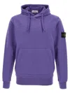 Stone Island Hoodie With Logo Badge And Kangaroo Pocket In Purple