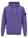 Stone Island Hoodie With Logo Badge And Kangaroo Pocket In Purple
