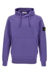 Stone Island Hoodie With Logo Badge And Kangaroo Pocket In Purple