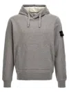 Stone Island Relaxed Fit Grey Hoodie With Iconic Logo Patch In Gray