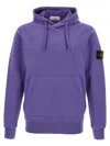 Stone Island Hoodie With Logo Badge And Kangaroo Pocket In Purple