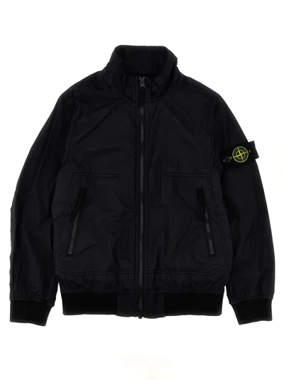 Stone Island Kids' Logo Badge Jacket In Black