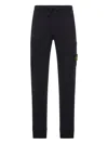 Stone Island Shearling And Suede Cargo Trousers In Black