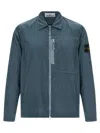 Stone Island Overshirt With Logo Badge And Chest Pocket In Blue