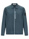 Stone Island Overshirt With Logo Badge And Chest Pocket In Blue