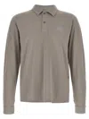 Stone Island Badge Logo Long Sleeves Polo Shirt In Multi