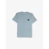 Stone Island Azzurro Polvere Brand-patch Short-sleeves Cotton-jersey T-shirt 2- In Blue