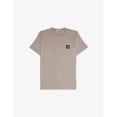 Stone Island Kids' Dust Logo-badge Short-sleeve Cotton-jersey T-shirt In Brown