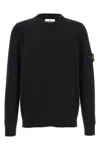 Stone Island Logo Badge Sweater In Black