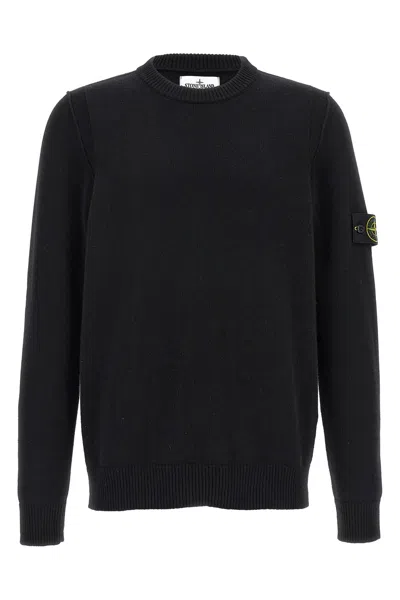 Stone Island Logo Badge Sweater In Black