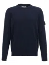 Stone Island Light Rws Pure Wool Sweater In Blue