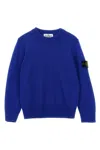 Stone Island Logo Badge Sweater In Blue